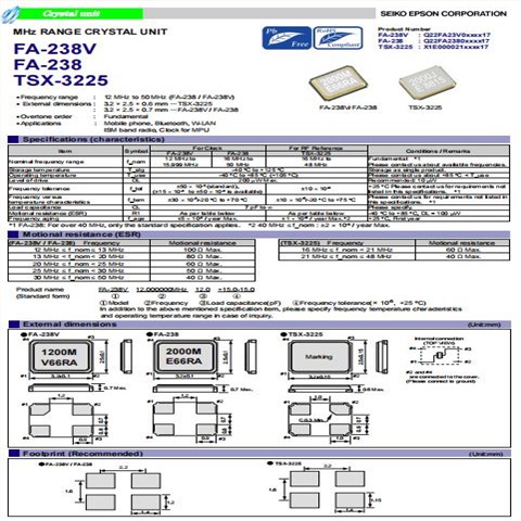X1E0000210621,TSX-3225晶振,物联网终端晶振