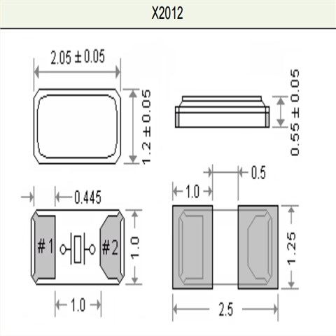 X2012-32.768KHz-12.5-10/10W,X2012两脚贴片晶振,MERCURY视听设备晶振
