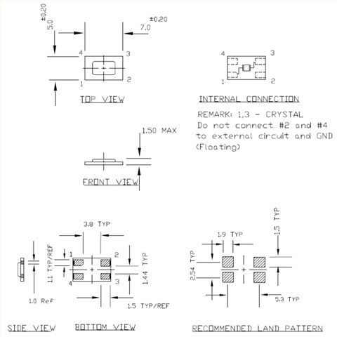 780HX‐4,EHX2000GKLGOFL‐PF,7050mm,ACT艾西迪晶振