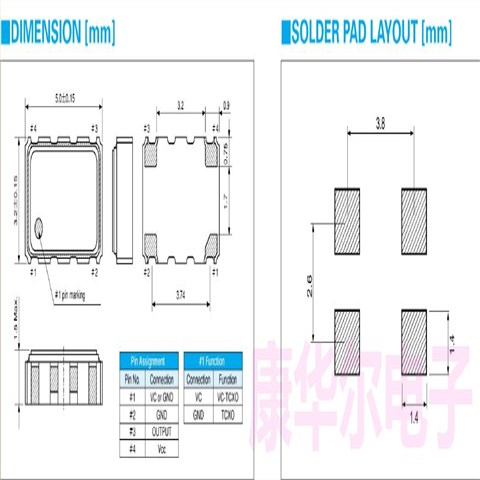 西铁城晶振,CSX532T晶振,12.8MHz,CSX532T12.800M2-UT10,TCXO振荡器,5032晶振