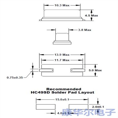 福克斯晶振,HC-49SMD晶振,FC4SDCBGF24.0-T1,FC4SD系列,24MHz,FOX进口晶振