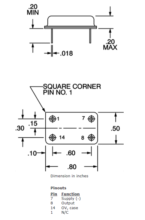 CO-431_451 4 Pin 14 Pin XO